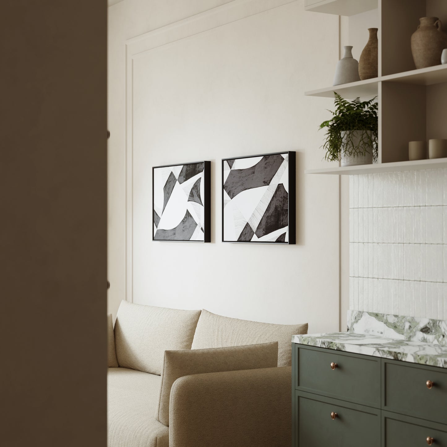 Prism Black- Fabric Wall art