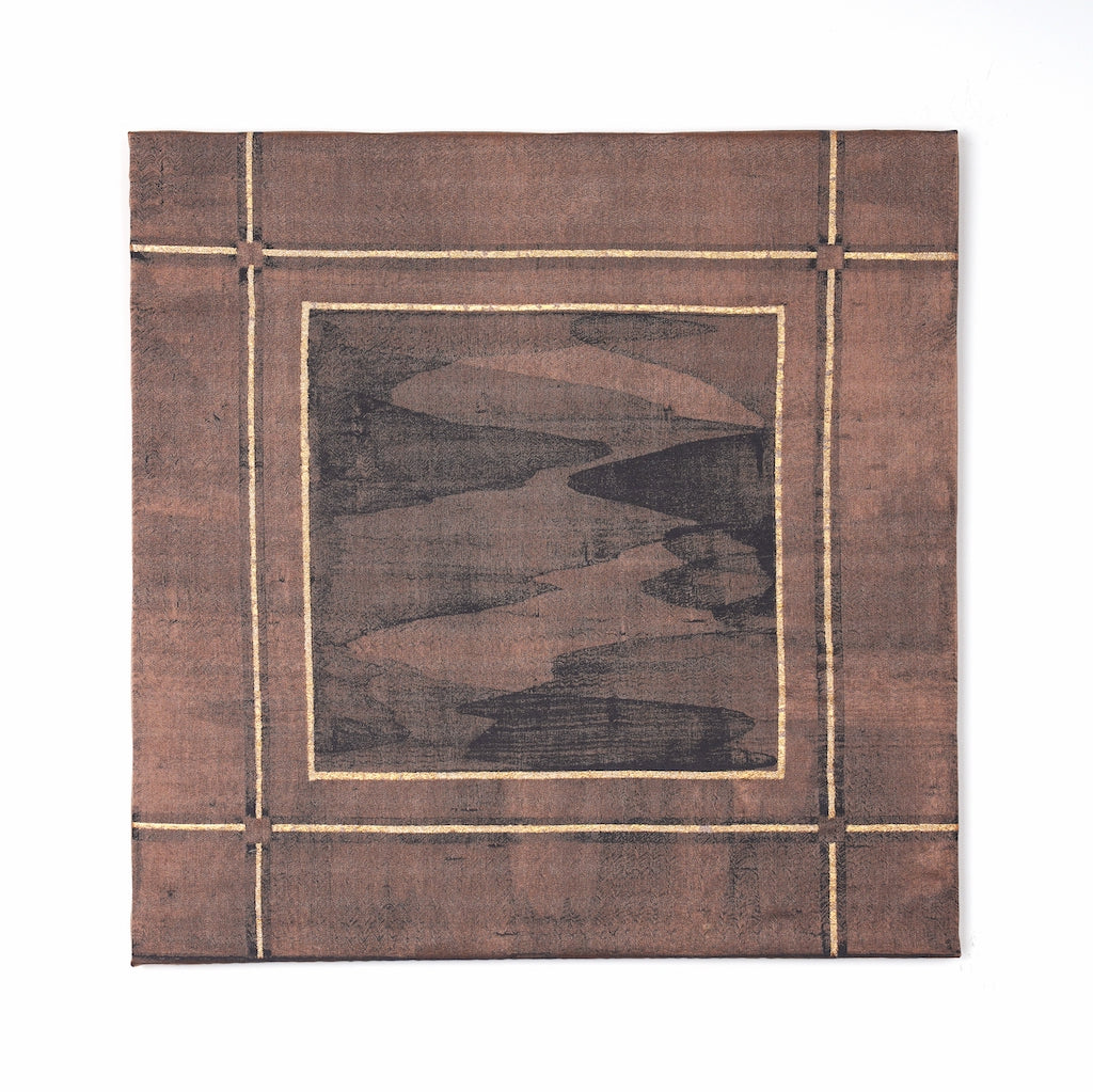 Golden Frame Dark Brown - Fabric Wall art