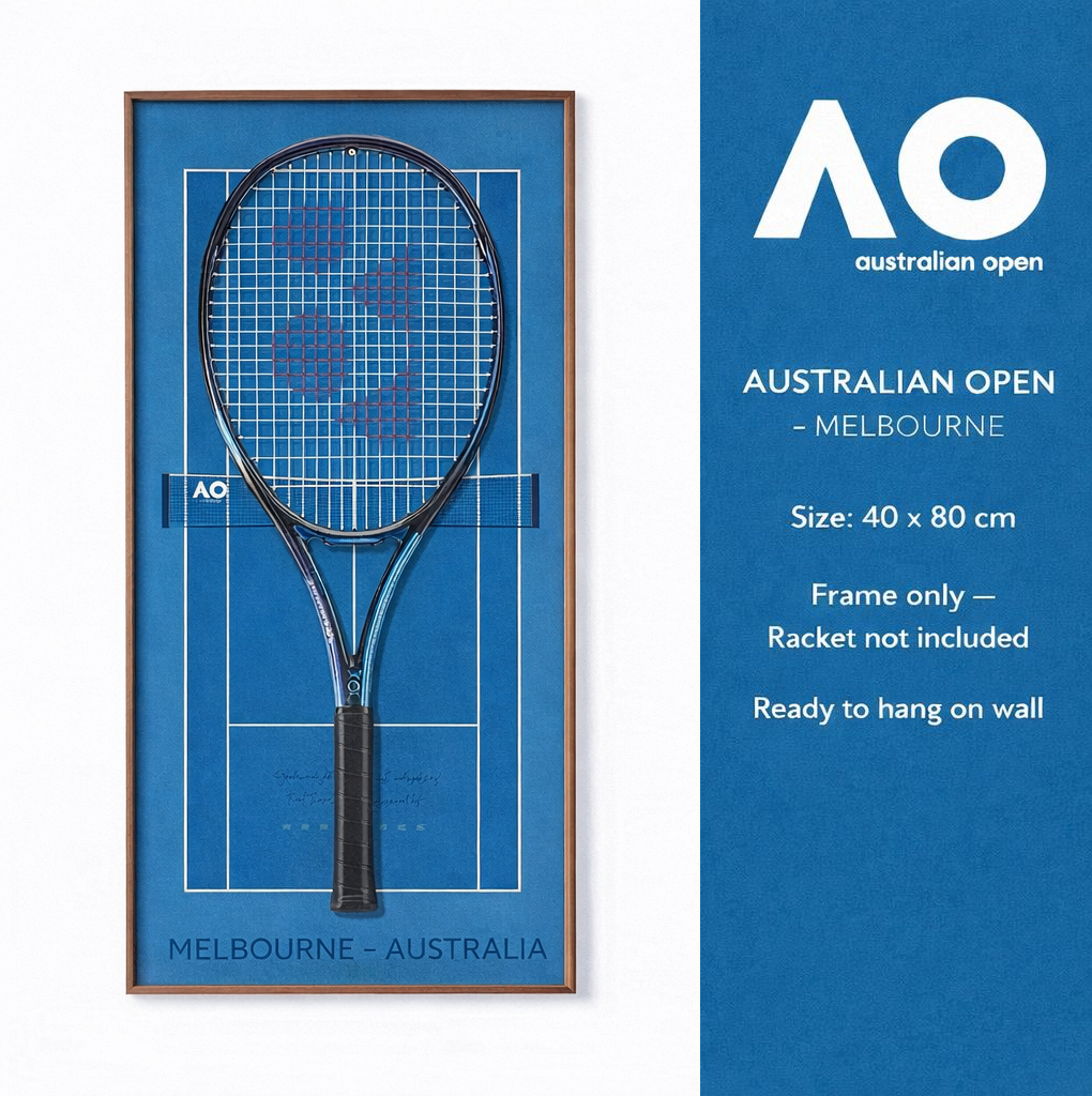 Grand Slam-Inspired Tennis Wall Display