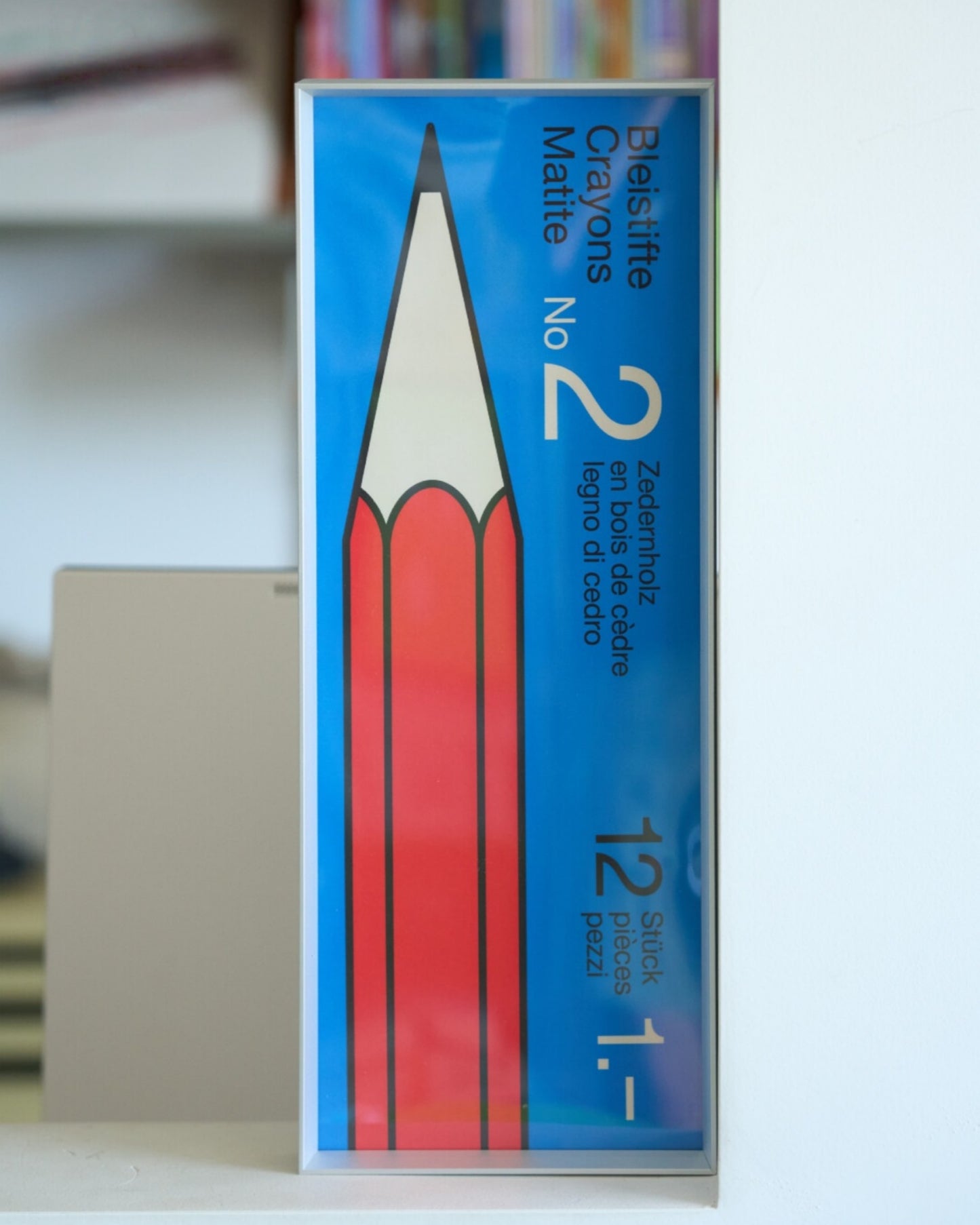 Bauhaus Rhythm — Red Pencil Framed Print