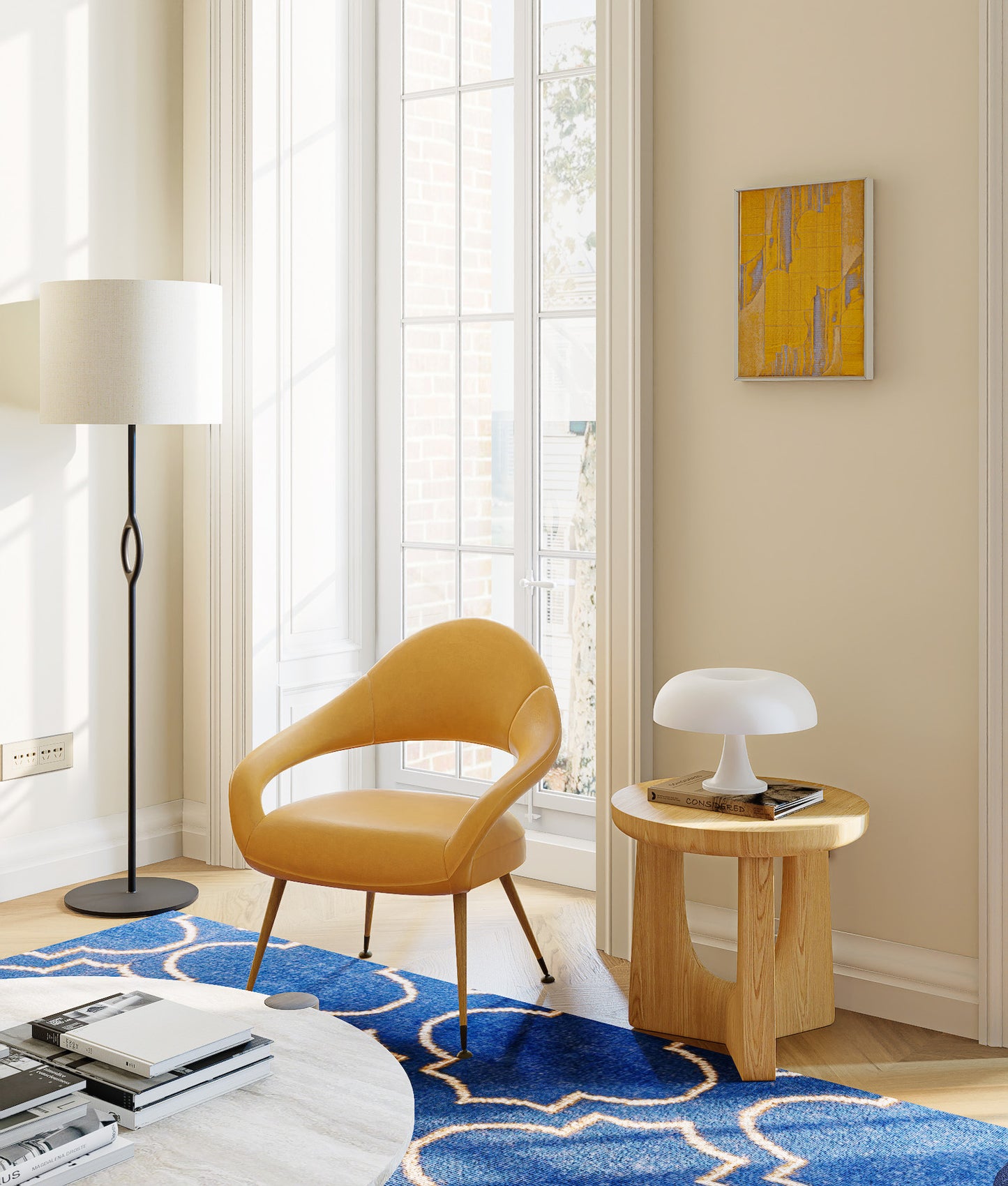 Palace Memory Amber yellow - Fabric Wall art