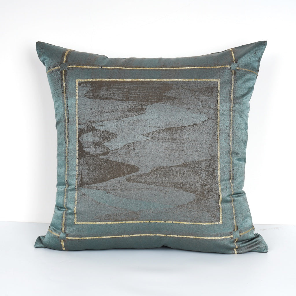 Golden Frame Teal Blue-Cushion