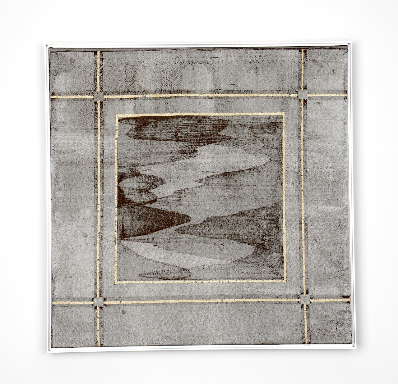 Golden Frame Sliver-Fabric Wall art