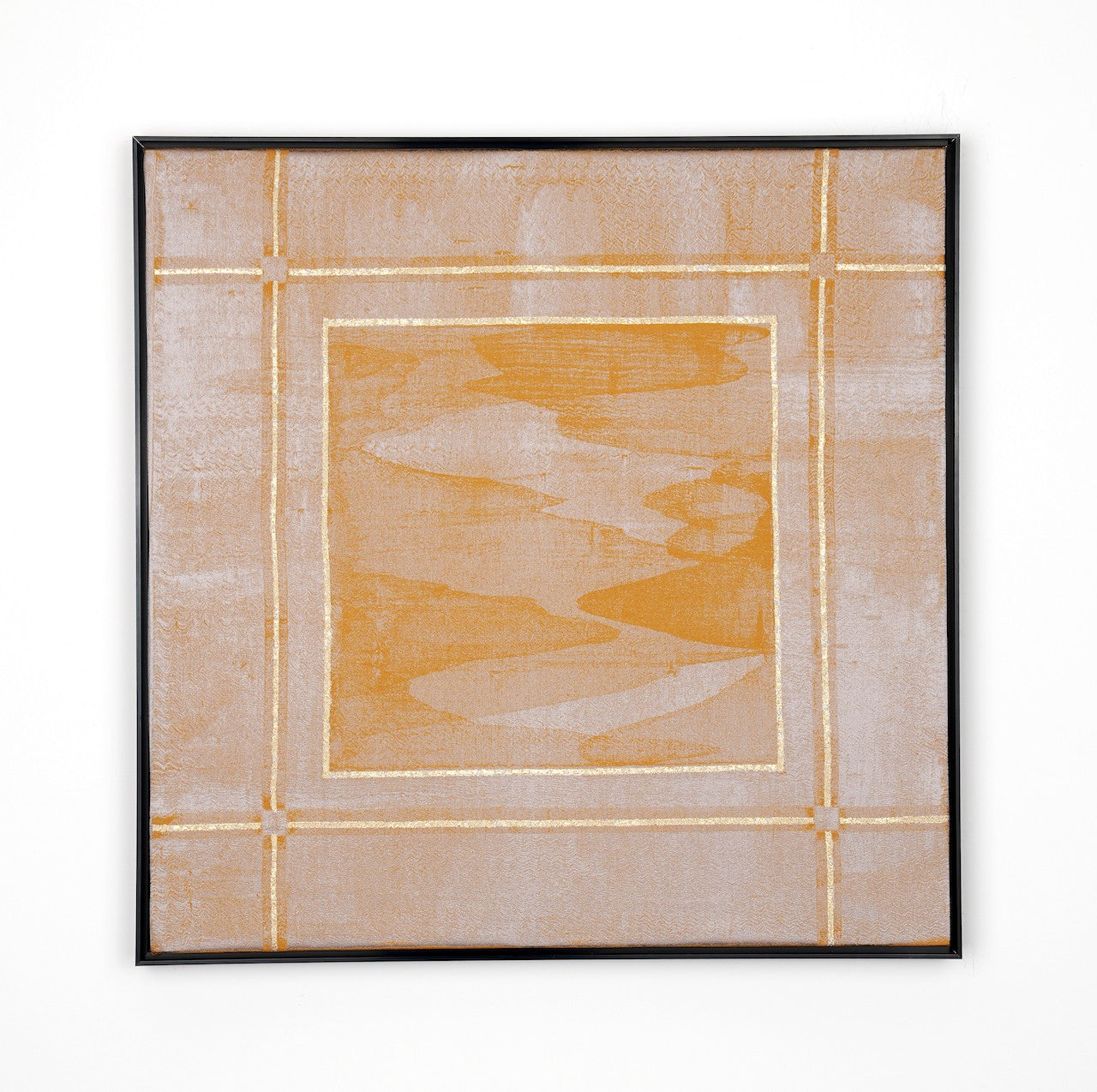 Golden Frame Melon Yellow-Fabric Wall art