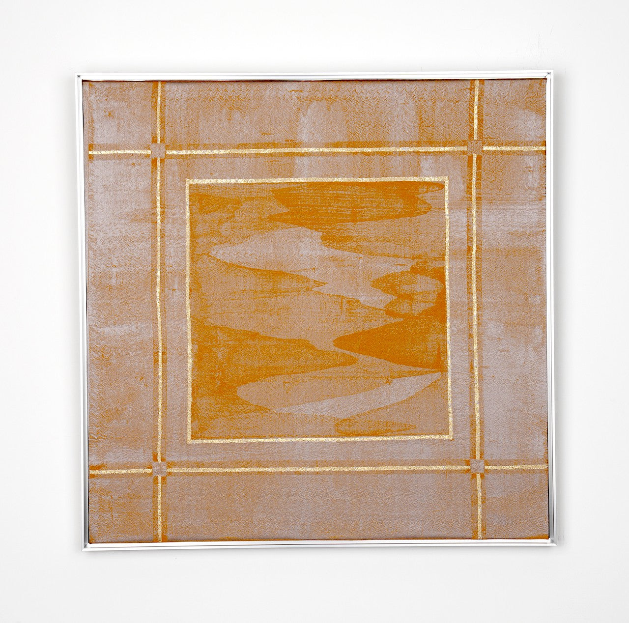 Golden Frame Melon Yellow-Fabric Wall art