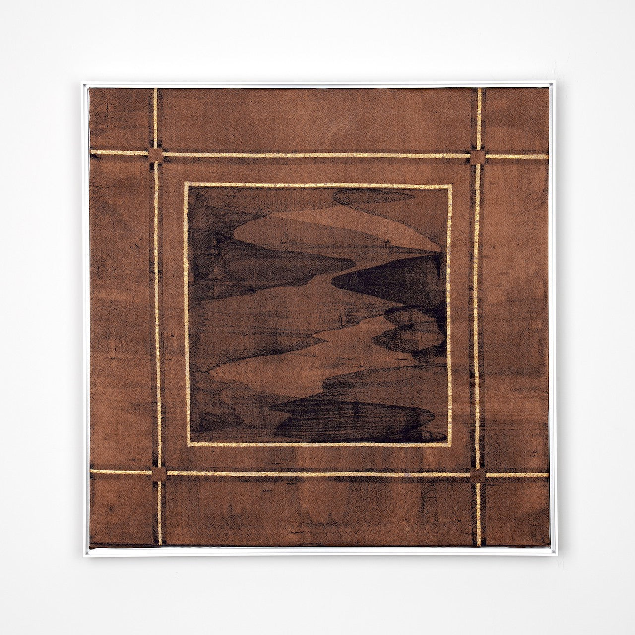 Golden Frame Dark Brown - Fabric Wall art