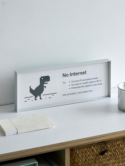 No Internet — Minimalist Tech Humor Framed Print