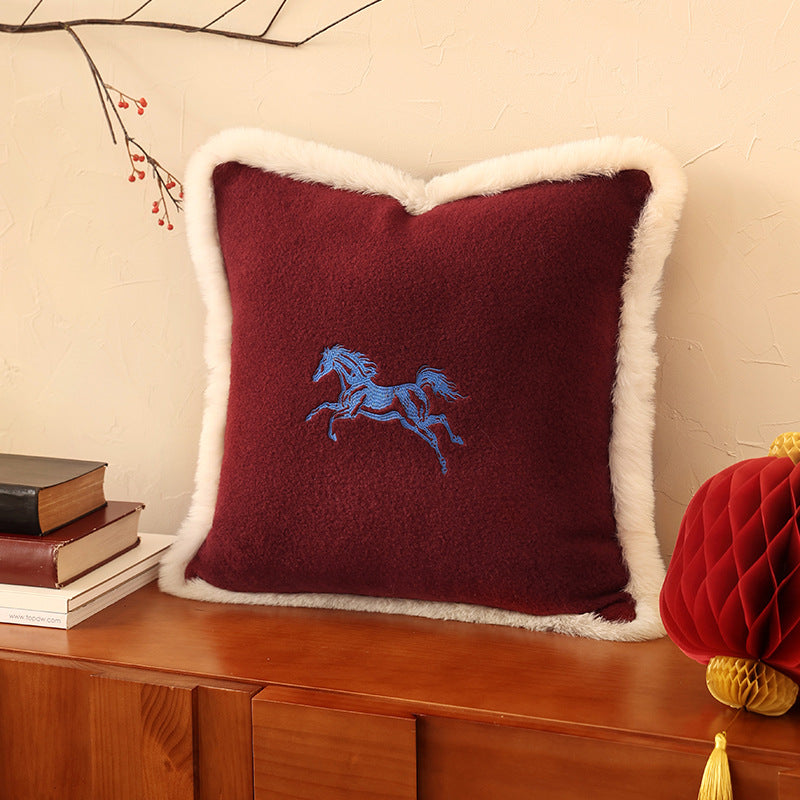 Embroidered Yuhua Velvet Cushion Collection