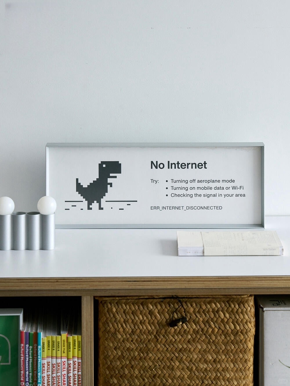 No Internet — Minimalist Tech Humor Framed Print