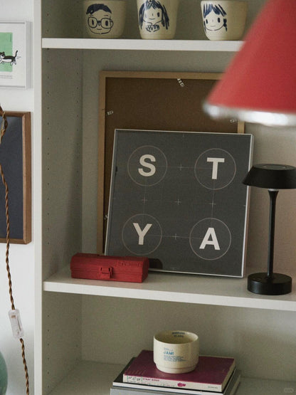 STAY Typography Art Print - Minimalist Black Wall Poster | Bauhaus Design