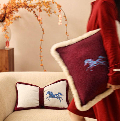 Embroidered Yuhua Velvet Cushion Collection