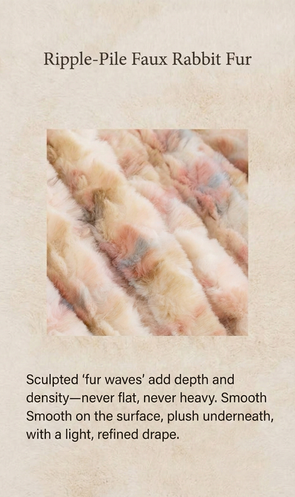 Sleek Faux Rabbit-Fur Rotary-Printed Couch Throw