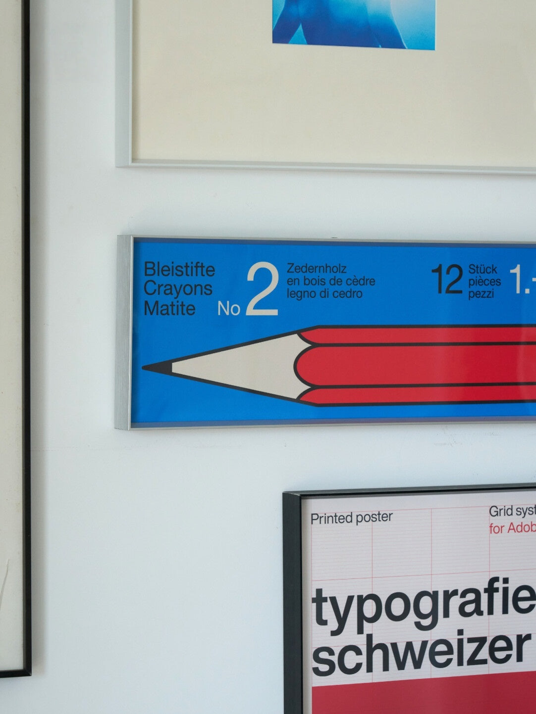 Bauhaus Rhythm — Red Pencil Framed Print