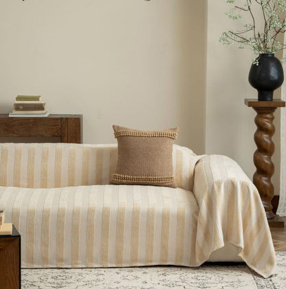 Sleek Chenille Wide-Stripe Couch Throw