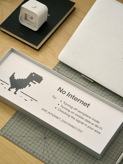 No Internet — Minimalist Tech Humor Framed Print