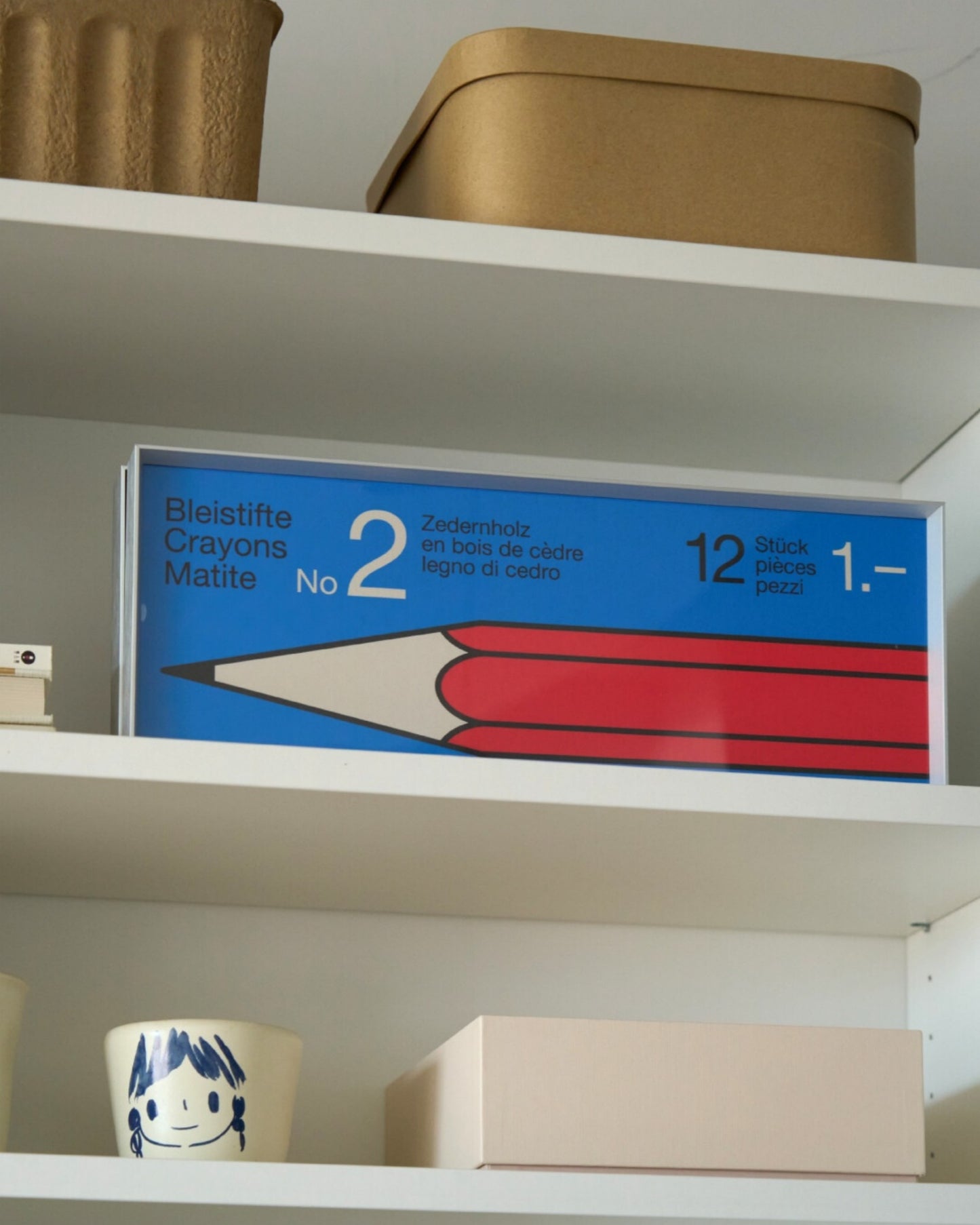 Bauhaus Rhythm — Red Pencil Framed Print