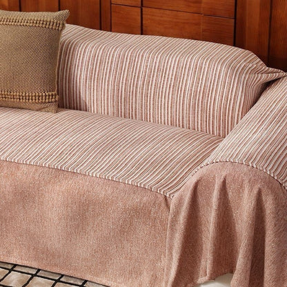 Sleek Chenille Patchwork Couch Throw