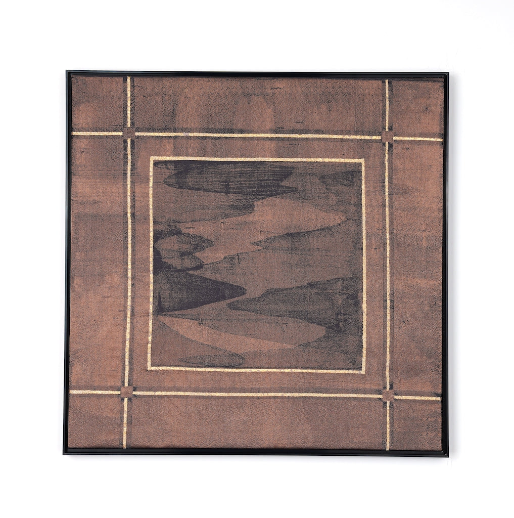 Golden Frame Dark Brown - Fabric Wall art