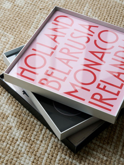 Pink Nations – Framed Typography Print