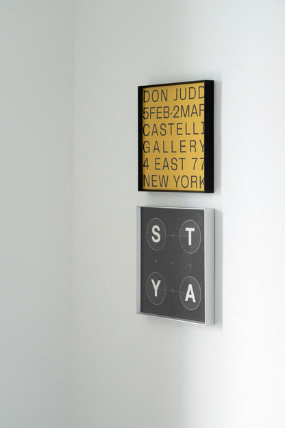 Don Judd Tribute - Yellow Gallery Text Art Print | Minimalist Bauhaus Wall Art