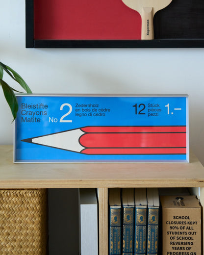 Bauhaus Rhythm — Red Pencil Framed Print