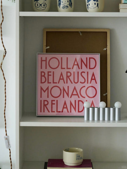 Pink Nations – Framed Typography Print