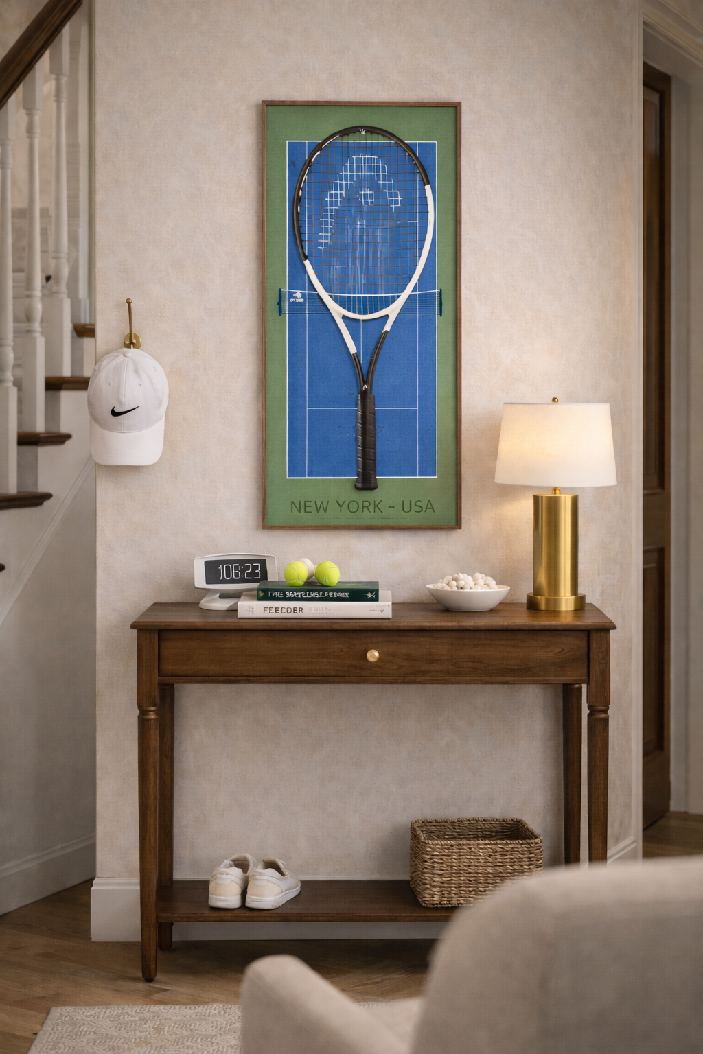 Grand Slam-Inspired Tennis Wall Display