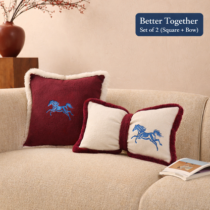 Embroidered Yuhua Velvet Cushion Collection