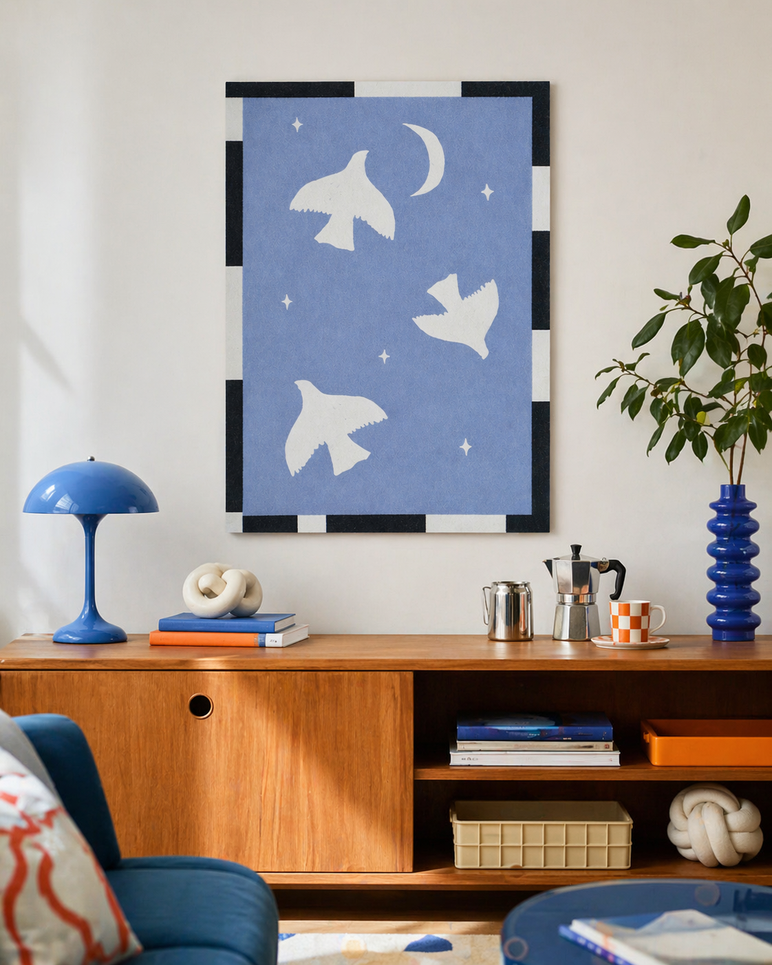 Moonlit Doves Soft Wall Art