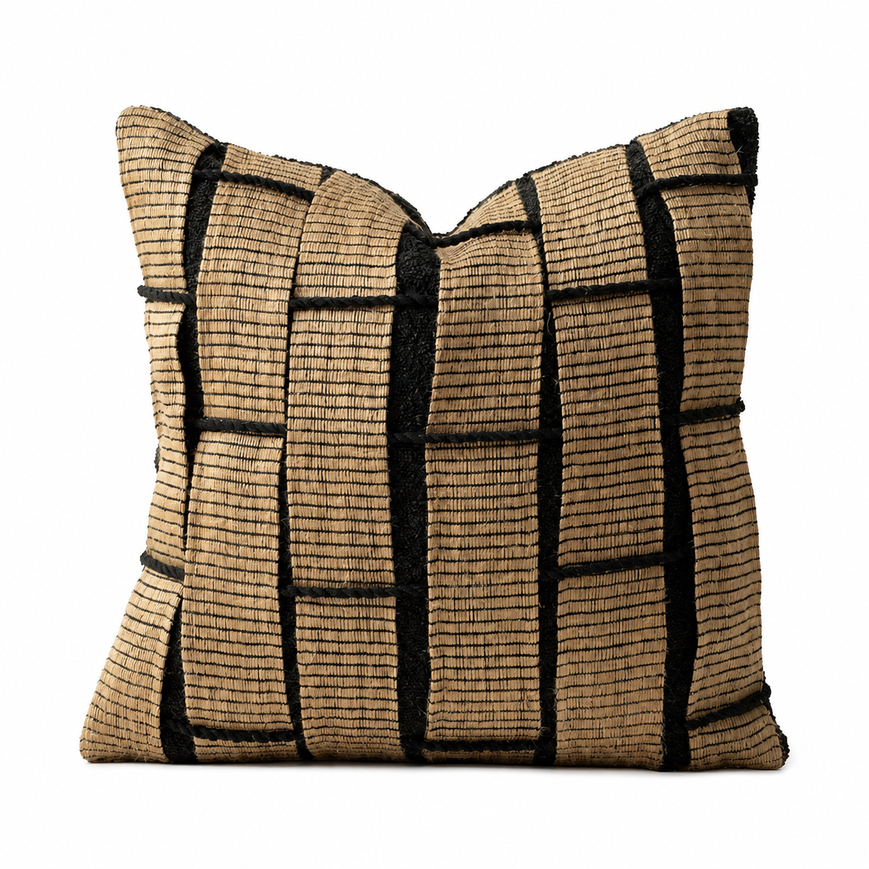 Natural Jute Stripe Cushion Cover