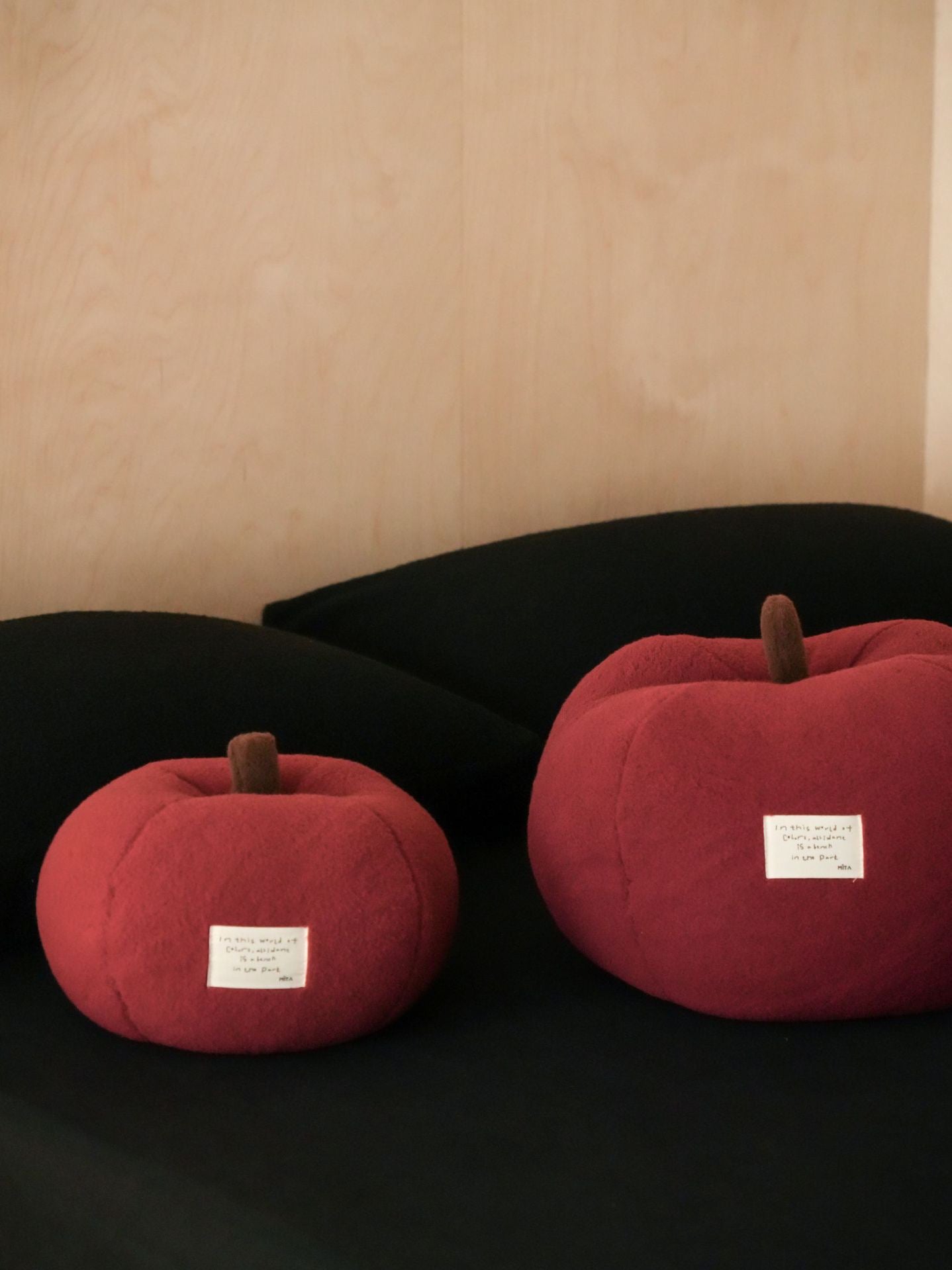 Apple Pouf Cushion - Cozy & Playful Home Decor | Small and Large Sizes Available