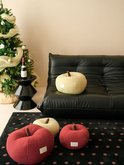 Apple Pouf Cushion - Cozy & Playful Home Decor | Small and Large Sizes Available