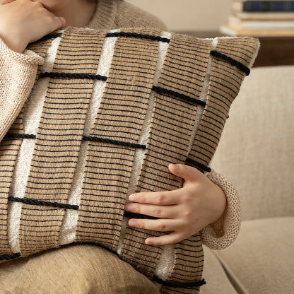 Natural Jute Stripe Cushion Cover