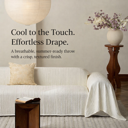 Sleek Cool-Touch Jacquard Couch Throw