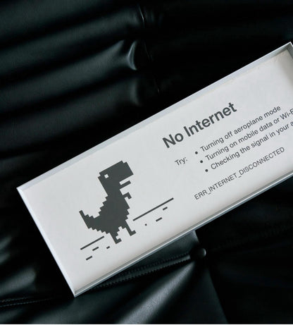 No Internet — Minimalist Tech Humor Framed Print
