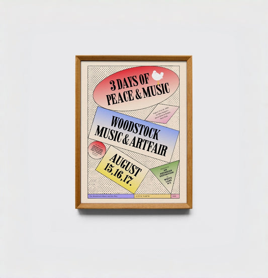 Woodstock '69 — 3 Days of Music & Peace | Vintage Festival Art Print