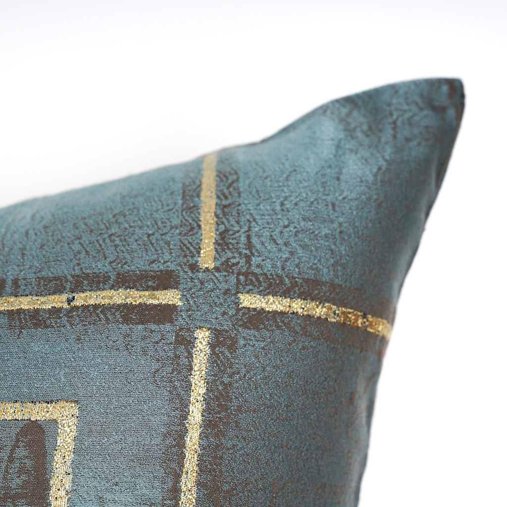 Golden Frame Teal Blue-Cushion