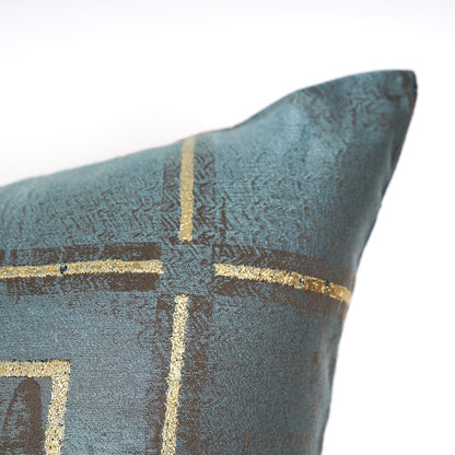 Golden Frame Teal Blue-Cushion