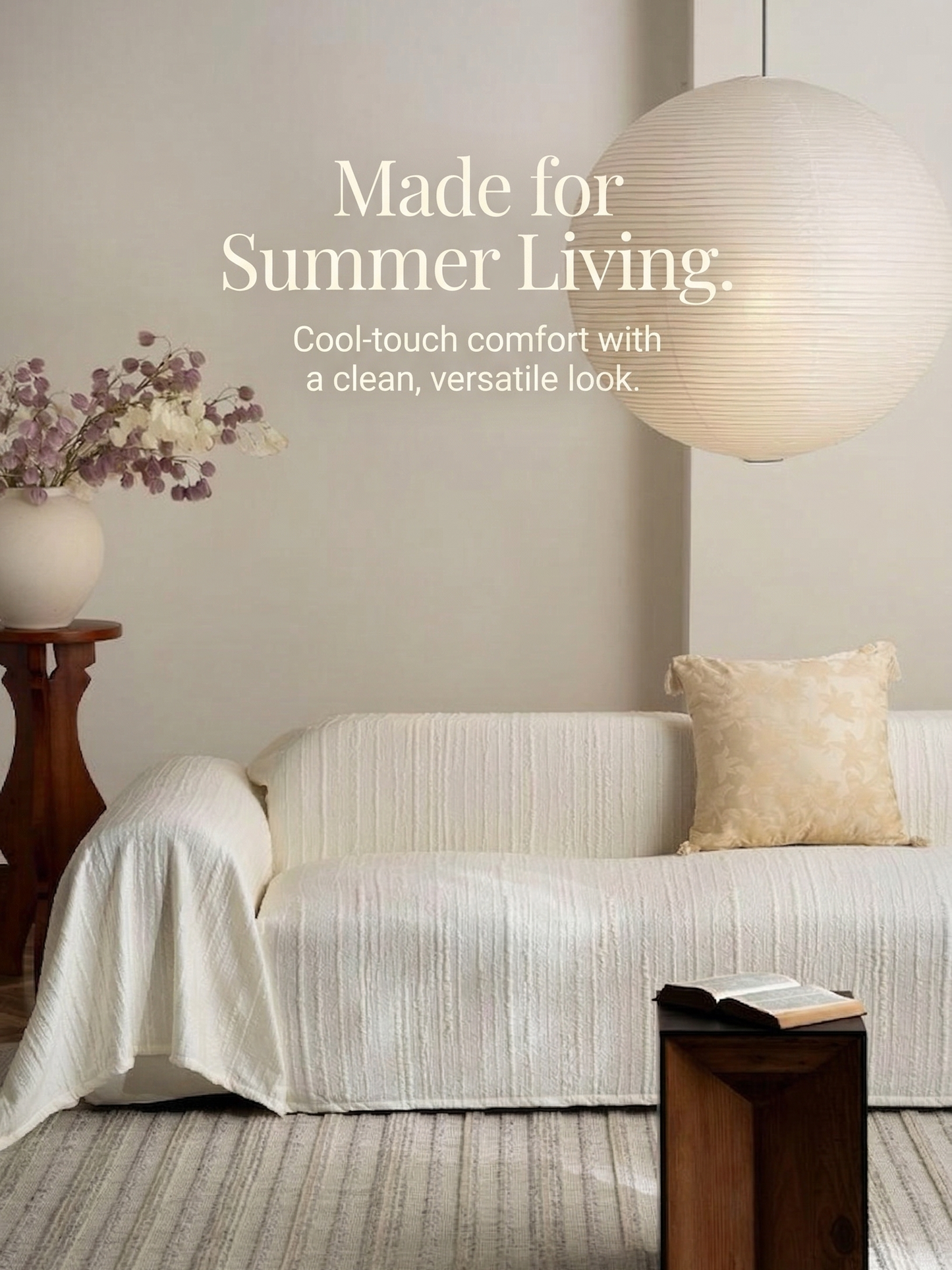 Sleek Cool-Touch Jacquard Couch Throw