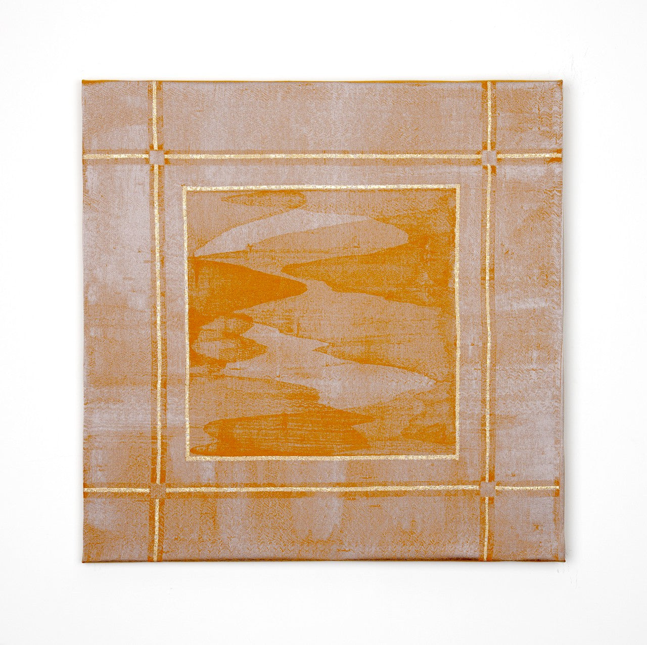 Golden Frame Melon Yellow-Fabric Wall art