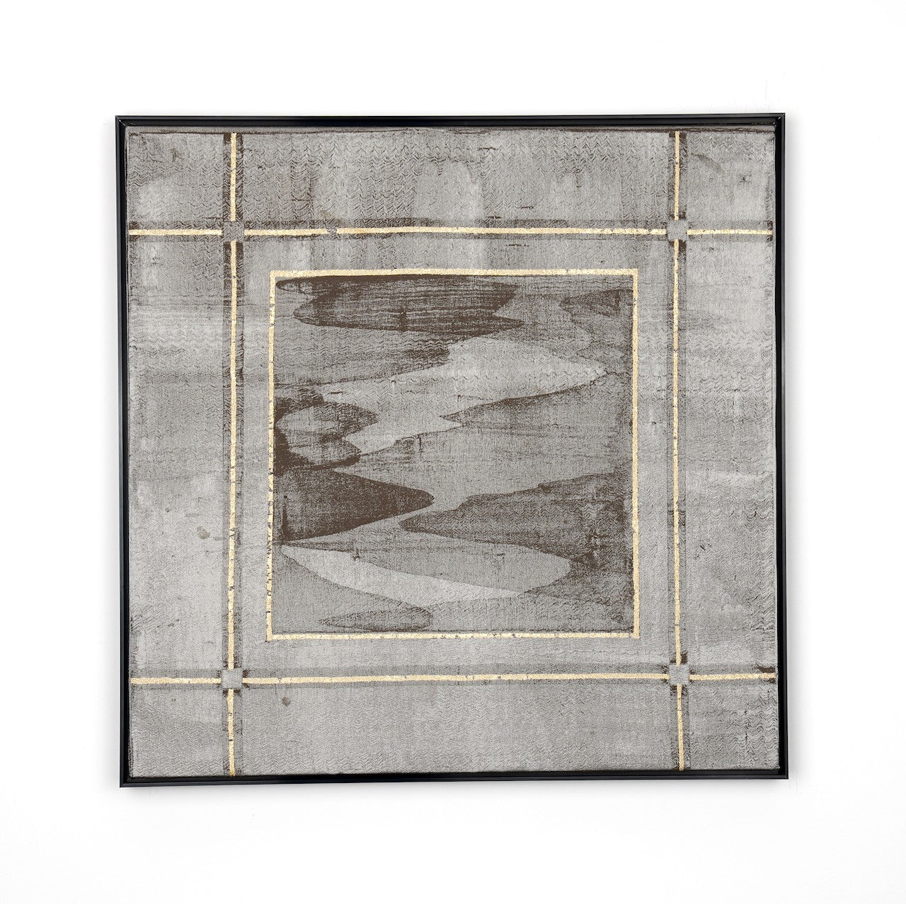 Golden Frame Sliver-Fabric Wall art