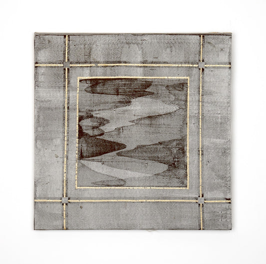 Golden Frame Sliver-Fabric Wall art