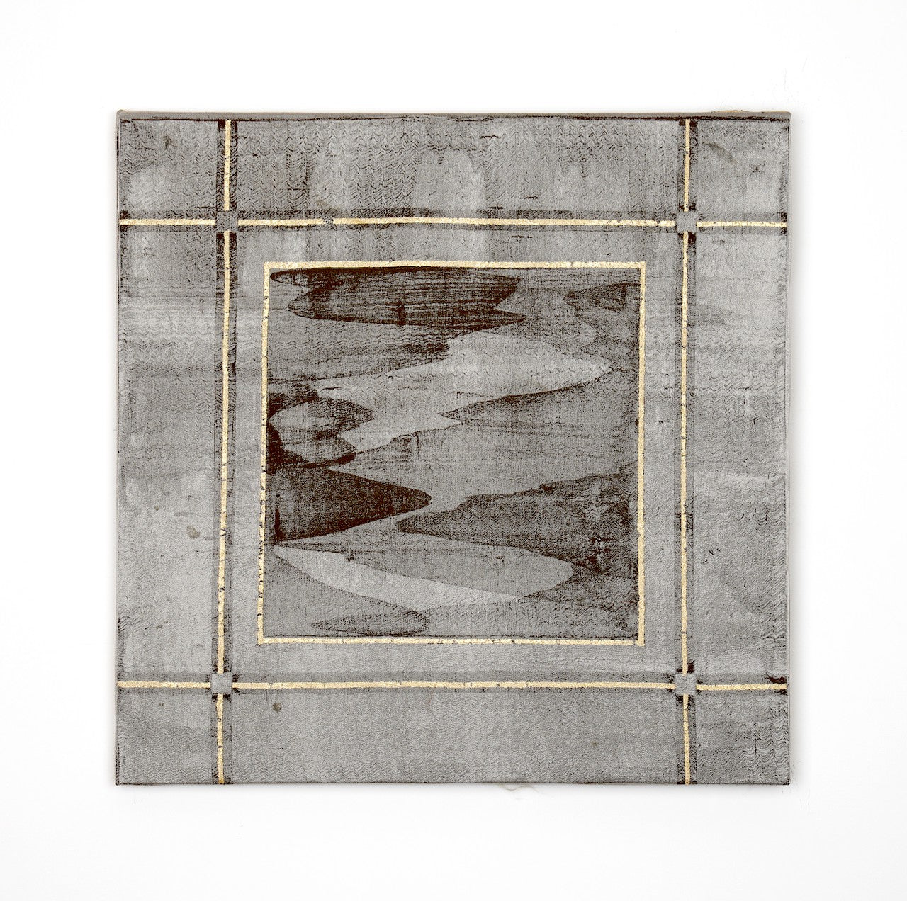 Golden Frame Sliver-Fabric Wall art