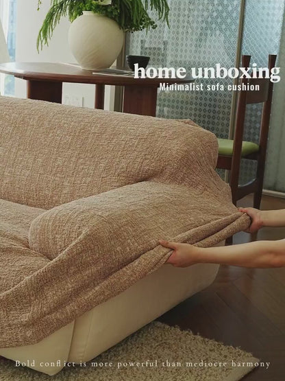 Sleek Chenille Couch Cover - Premium Chenille Jacquard, 360° Wrap & Stays Put