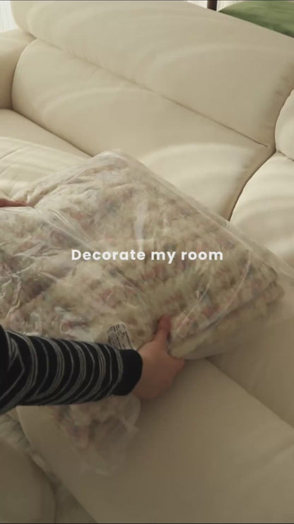 Sleek Faux Rabbit-Fur Rotary-Printed Couch Throw