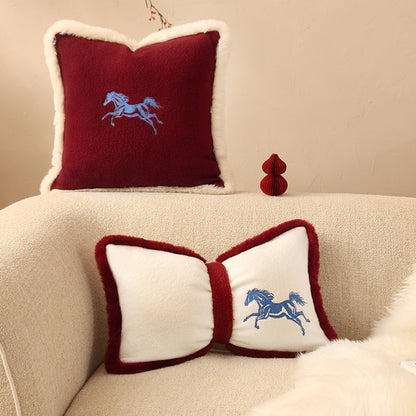 Embroidered Yuhua Velvet Cushion Collection