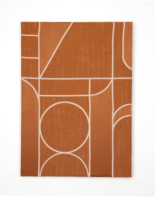 Lines Brown-Fabric Wall art